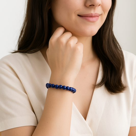 Woman wearing Lapis Lazuli