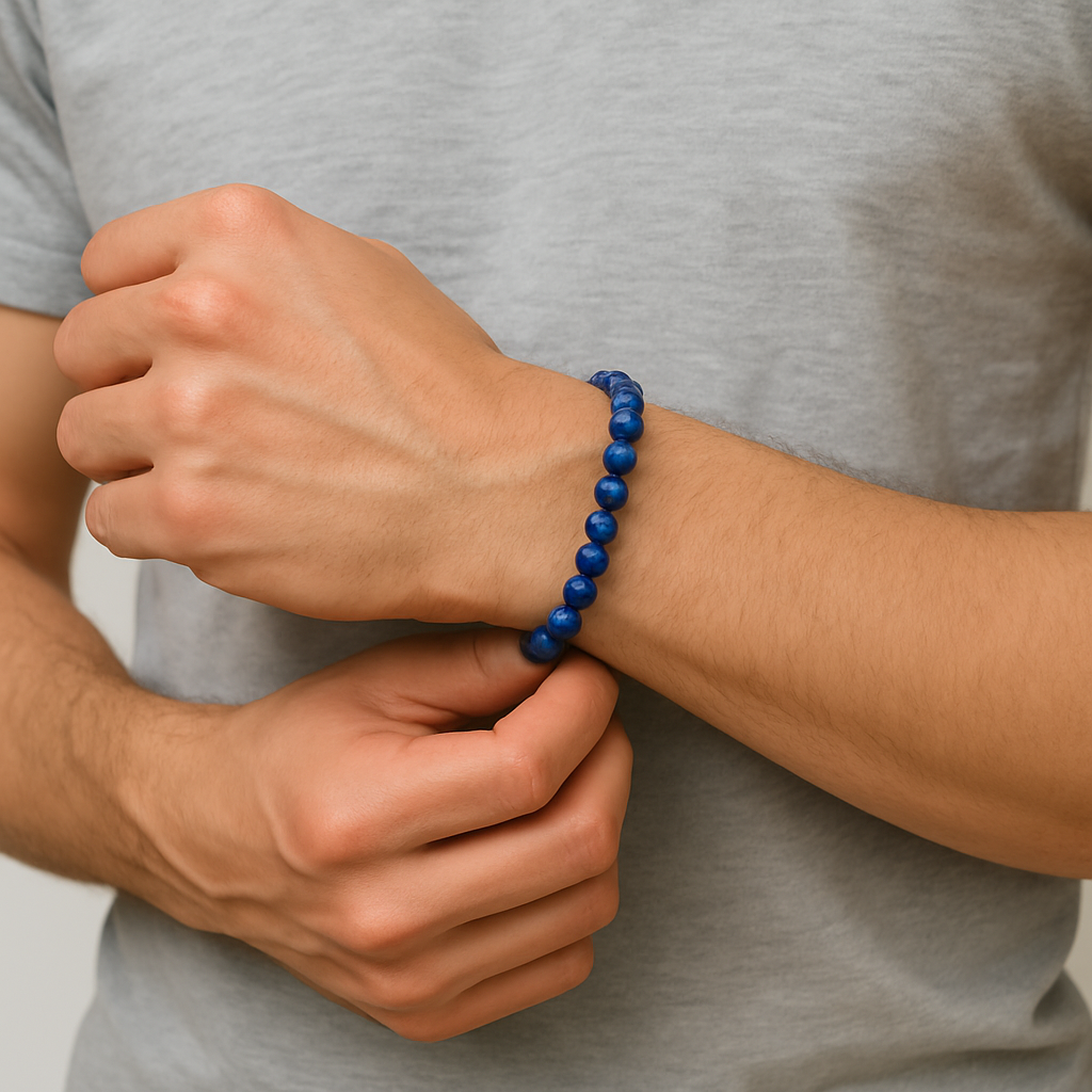 man wearing Lapis Lazuli