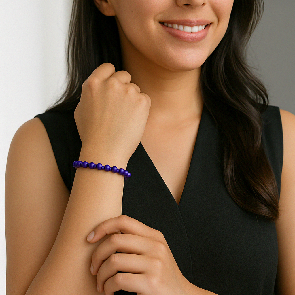 woman wearing Amethyst Bracelet