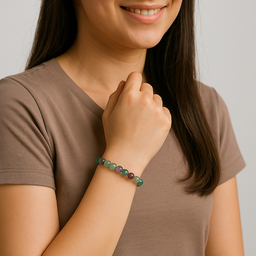 woman wearing Fluorite Bracelet