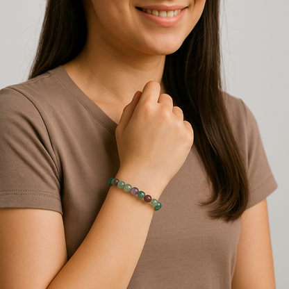 woman wearing Fluorite Bracelet